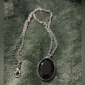Black Onyx Stone Pendant Necklace